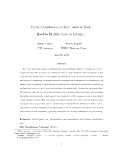 Pareto Distributions in International Trade