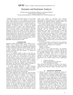 Semantic and Sentiment Analysis