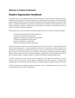 Student Organization Handbook - The Ohio State University at Newark