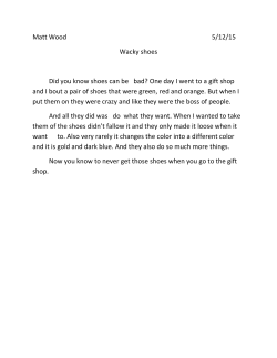 Matt Wood 5/12/15 Wacky shoes Did you know shoes can be bad
