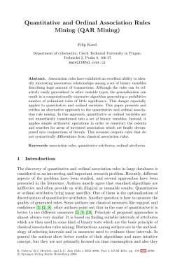 Quantitative and Ordinal Association Rules Mining (QAR Mining)