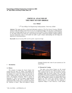 CRITICAL ANALYSIS OF THE FIRST SEVERN BRIDGE