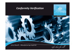 Conformity Verification In support of TC/STC Projects