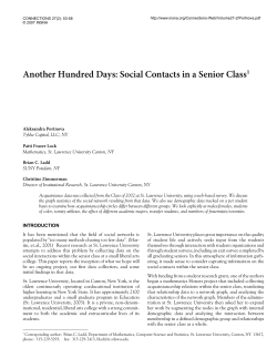 Another Hundred Days: Social Contacts in a Senior Class1