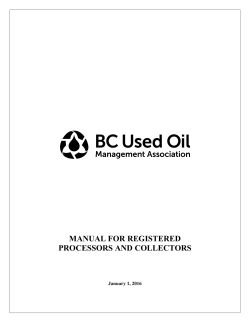 manual for registered processors and collectors