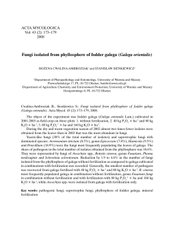 Fungi isolated from phyllosphere of fodder galega (Galega orientalis)
