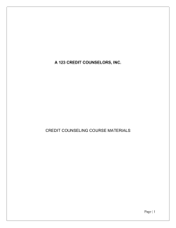 a 123 credit counselors, inc.