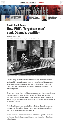 How FDR`s `forgotten man` sunk Obama`s coalition