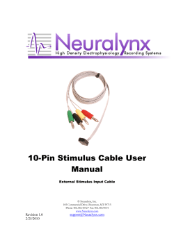 10 Pin Stimulus Cable User Manual