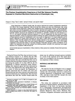 The Postwar Hospitalization Experience of Gulf War Veterans