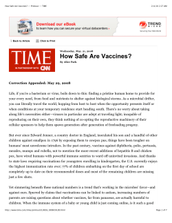 How Safe Are Vaccines?
