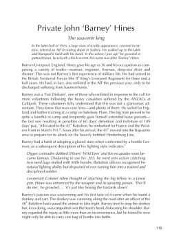 Private John `Barney` Hines - ANZAC Day Commemoration Committee