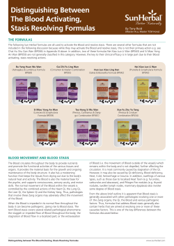 Distinguishing Between The Blood activating, stasis