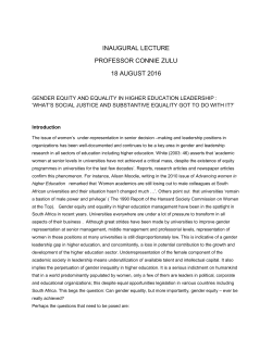 inaugural lecture professor connie zulu 18 august 2016