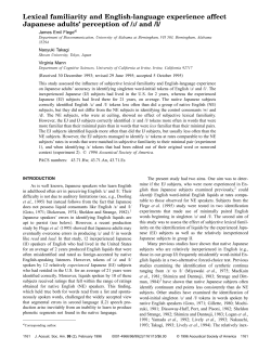 Lexical familiarity and English-language experience affect Japanese