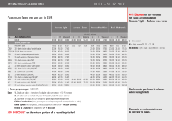 Passenger fares per person in EUR