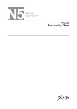 Physics National 5 Relationships Sheet