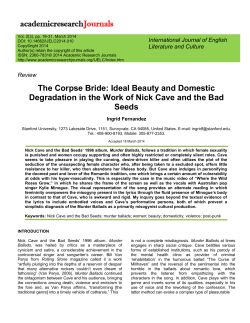 The Corpse Bride: Ideal Beauty and Domestic Degradation in the