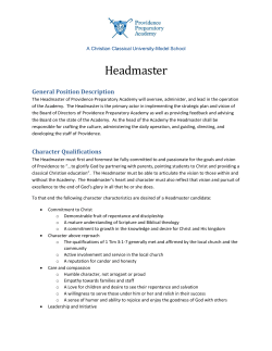 Headmaster - Providence Preparatory Academy
