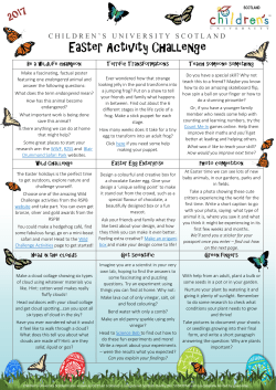 Easter Activity Challenge - Children`s University Scotland