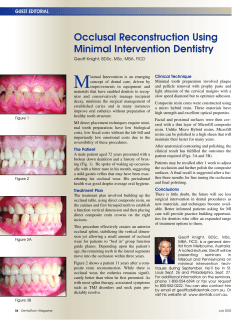 Occlusal Reconstruction Using Minimal Intervention Dentistry