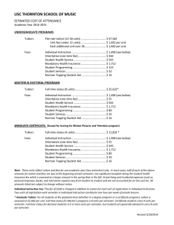Estimated Cost of Attendance - USC Thornton School of Music
