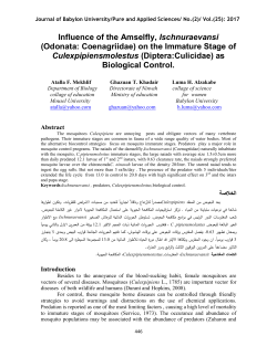 (Odonata: Coenagriidae) on the Immature Stage of