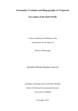 Systematics, evolution and biogeography of vivparous sea snakes of