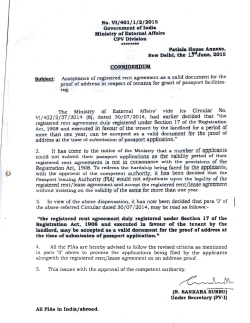 Acceptance of registered rent agreement as a valid