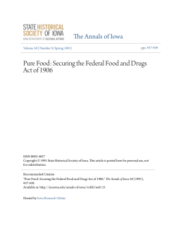 Pure Food: Securing the Federal Food and Drugs Act of 1906