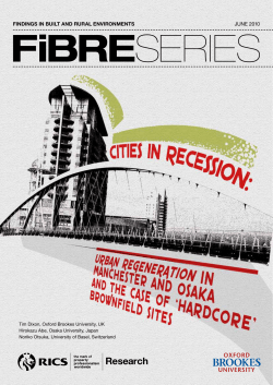 Urban Regeneration in Manchester (England) and Osaka (Japan)