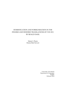 domestication and foreignisation in the finnish and swedish
