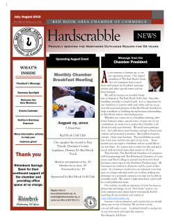 July/August 2010 - Red Hook Chamber of Commerce