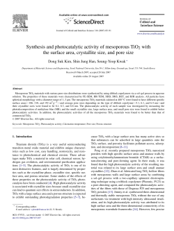 Synthesis and photocatalytic activity of mesoporous TiO2 with the