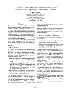 Automatic Construction of Frame Representations for Spontaneous