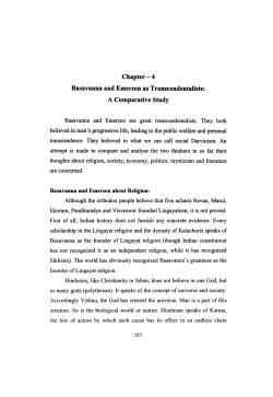 Chapter - 4 Basavanna and Emerson as Transcendentalists: A