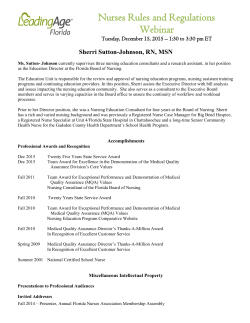 Speaker Bio - LeadingAge Florida