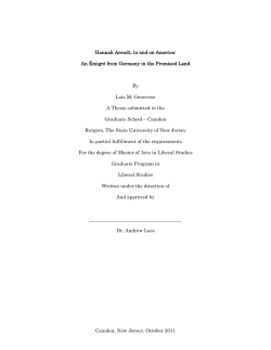 Hannah Arendt, in and on America: An &Eacute;migr&eacute; from Germany in the
