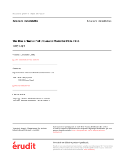 The Rise of Industrial Unions in Montr&eacute;al 1935-1945