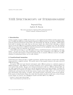 NMR Spectroscopy of Stereoisomers