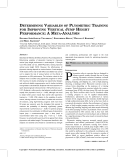 determining variables of plyometric training for improving vertical