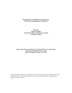 Development of rationalization programs in the North Pacific