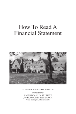 How To Read A Financial Statement