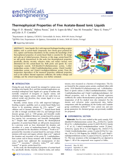 Thermophysical Properties of Five Acetate