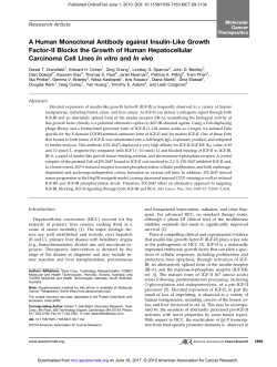 A Human Monoclonal Antibody against Insulin-Like Growth Factor