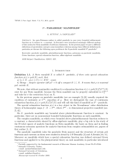 S&lowast;- PARABOLIC MANIFOLDS&lowast; 1. Introduction Definition 1.1. A