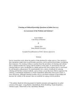 Cheating on Political Knowledge Questions in Online Surveys: An