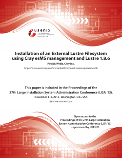 Installation of an External Lustre Filesystem using Cray esMS