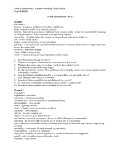 Great Expectations - Summer Reading Study Guide English II (H)