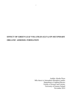 EFFECT OF GREEN LEAF VOLATILES (GLVs) ON SECONDARY